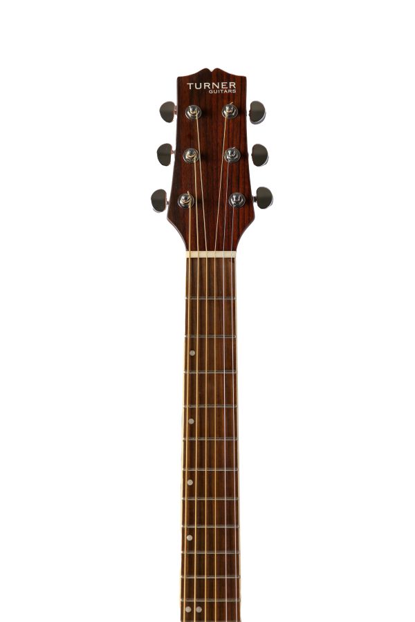 Neck closeup - Turner Guitars 44CE electro-acoustic guitar with ovangkol back and sides and solid spruce top