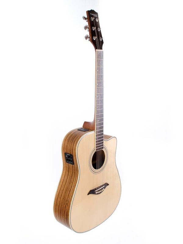 Turner Guitars 40CE - dreadnought electro-acoustic guitar with ovangkol back and sides and solid spruce top plus Fishman Isys+ pickup and preamp